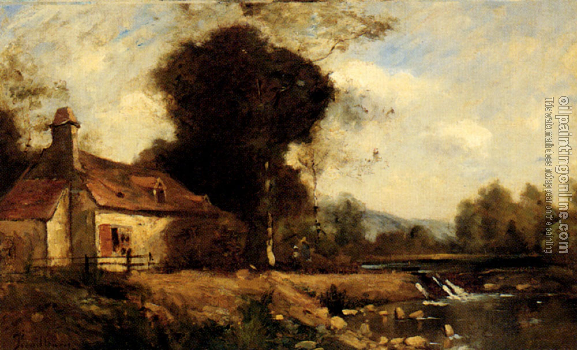 Paul Desire Trouillebert - A Cottage By A Stream